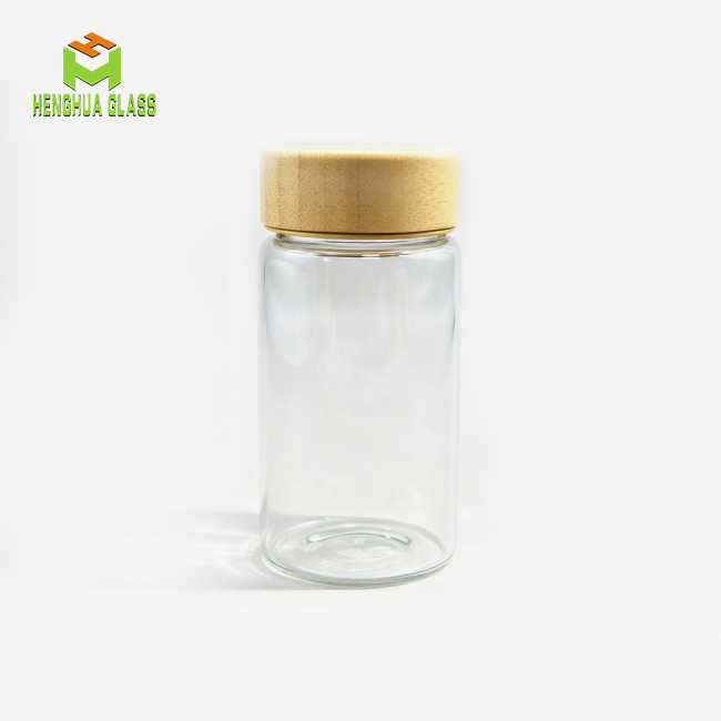 Wide-Mouth High Borosilicate Small Glass Bottle With Lid